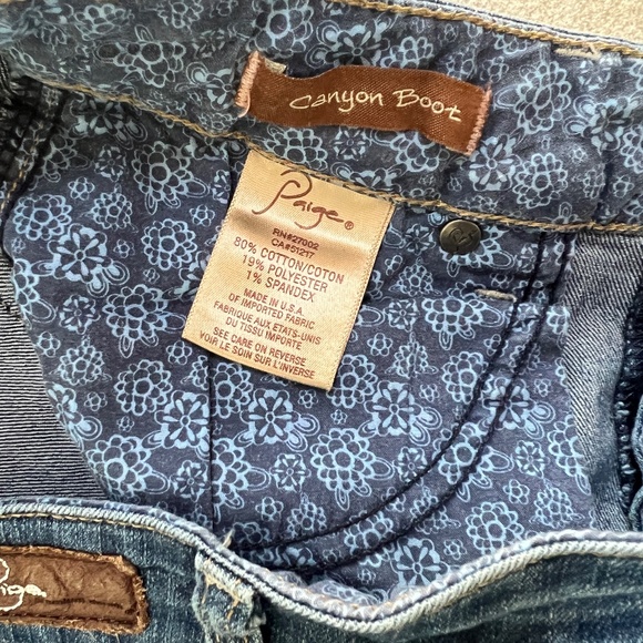 Paige Laurel Canyon Ranch Boot Cut Jeans Size 27 - Picture 4 of 4